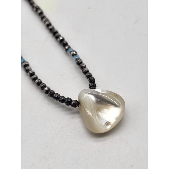 VTG Designer Colleen Lopez Sterling Silver Pearl Beaded Necklace Dainty - Picture 3 of 10